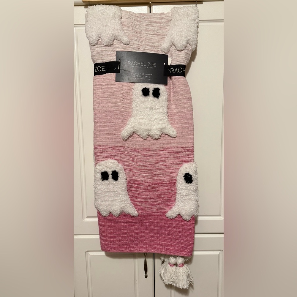Rachel Zoe Pink Ghost Decorative Throw